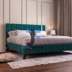 Modern Upholstered Bedroom Platform Cot Bed with Upholstery Premium Fabric or Artificial Leather JF0805