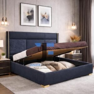 Royal Modern Upholstered Bed with Hydraulic Storage for Bedroom Beds for Home & Hotels Fabric or Artificial Leather JF0803