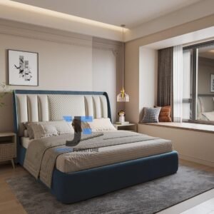Craft Modern Upholstered for Bedroom Platform Cot with Upholstery Premium Fabric or Artificial Leather JF0804