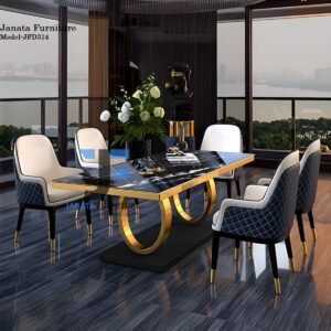 Elegant Design Marble-Top Dining Table Set JFD314