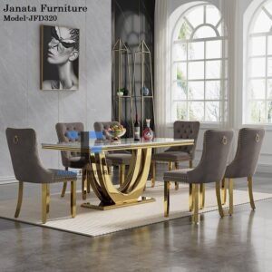 SS Elegant Design Marble-Top Dining Set JFD320